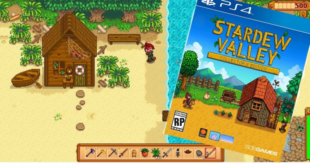 Stardew Valley game cover and game play screen grab