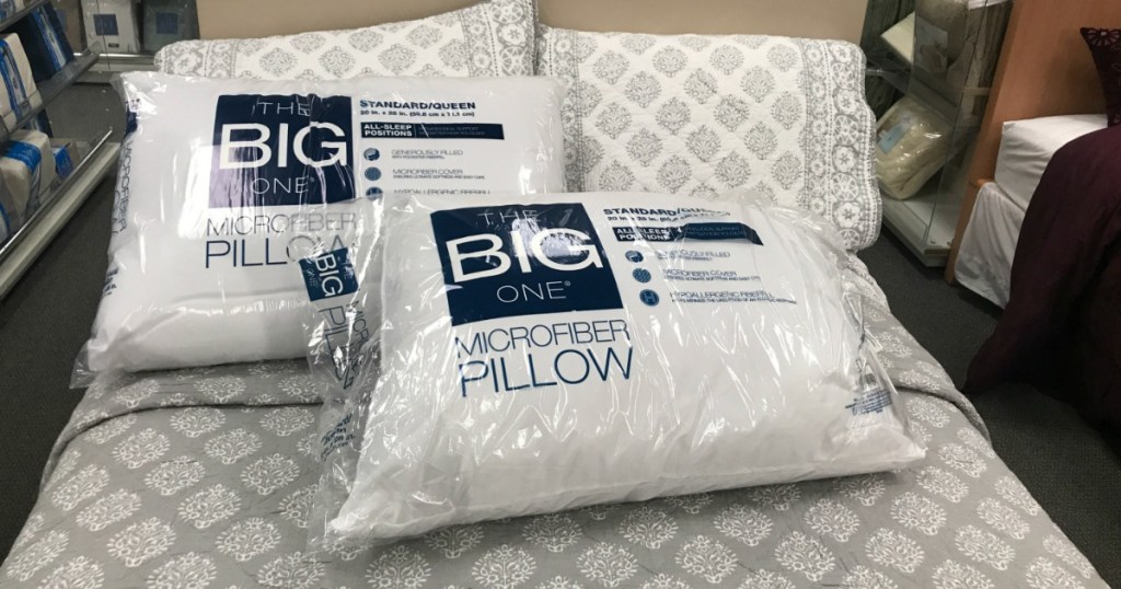 the big one pillows on bed in store