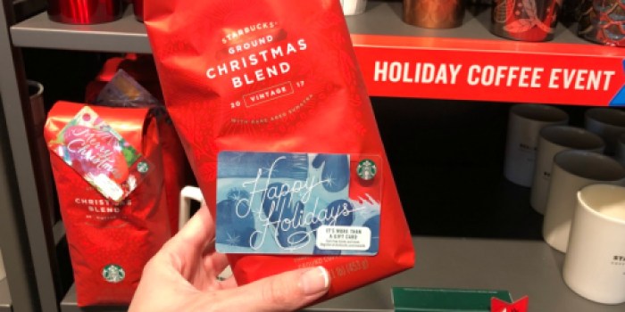 FREE $5 Starbucks Gift Card w/ Holiday Coffee or Tea Purchase at Starbucks Stores