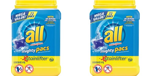Target.com: TWO All Laundry Detergent 72-Pac Containers Only $5 Each After Gift Card