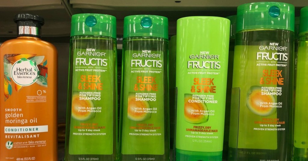 garnier fructis hair care on store shelf