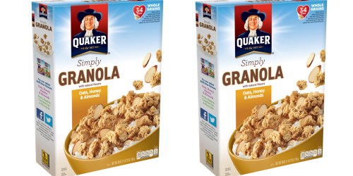 Amazon: TWO Large Boxes Quaker Simply Granola Breakfast Cereal Only $6.55 Shipped