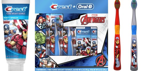 Three Oral-B Avengers Toothbrushes AND Two Crest Toothpastes Just $5.76 (Ships w/ $25 Amazon Order)