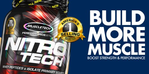 FOUR Pounds MuscleTech NitroTech Protein Powder ONLY $21.82 (Over $60 Value) + More