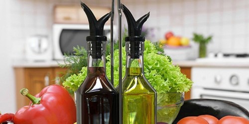 Amazon: Royal Oil & Vinegar Bottle Set w/ Stainless Steel Rack Only $9.99 (Regularly $40)