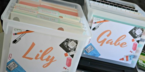 Here’s Our Favorite Method to Organize School Papers (FREE Printable Labels Included)