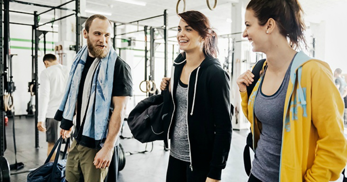 Receive a free weight watchers cookbook - people at a gym talking