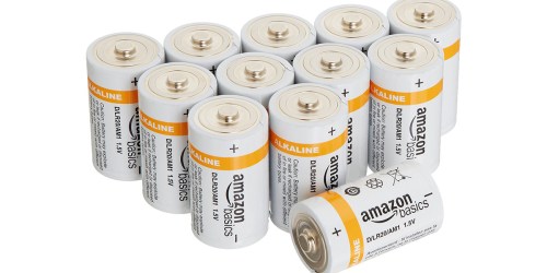 AmazonBasics D Cell Alkaline Batteries 12-Pack Only $5.12 Shipped (Great Reviews)