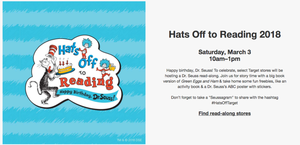 Dr. Seuss Reading Event Target