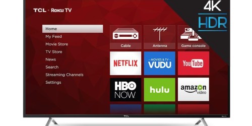 TCL 55″ 4K Roku Smart LED TV Only $339.99 Shipped