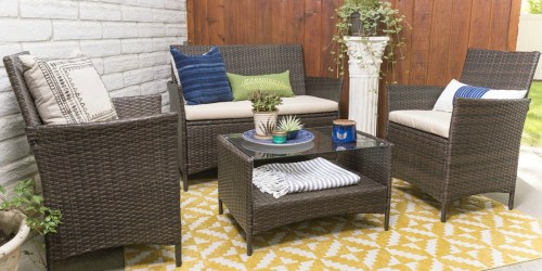 Walker Edison 4-Piece Wicker Patio Set Just $199 Shipped