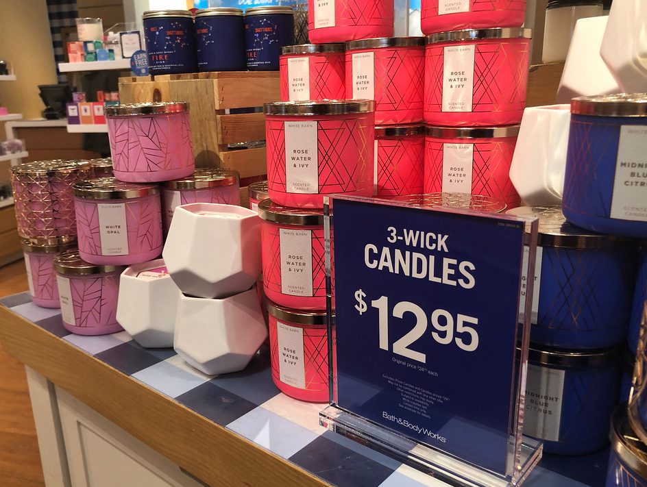 16 secrets for saving big at bath & body works – 3-wick candle display