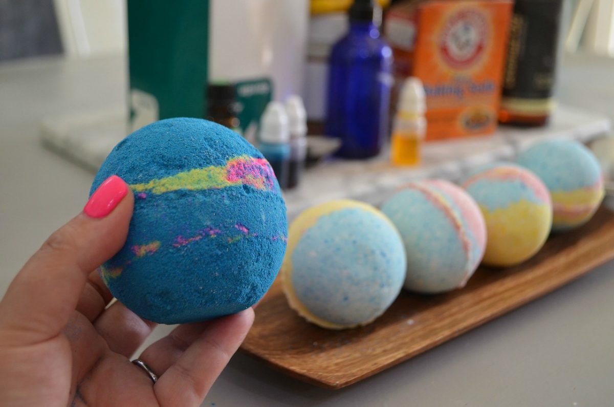 colorful bath bombs