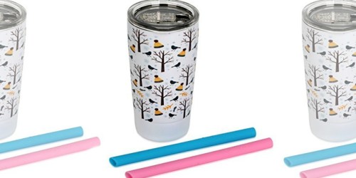 Amazon: Housavvy 3D Stainless Steel Tumbler w/ Lid & Straws Only $8.95