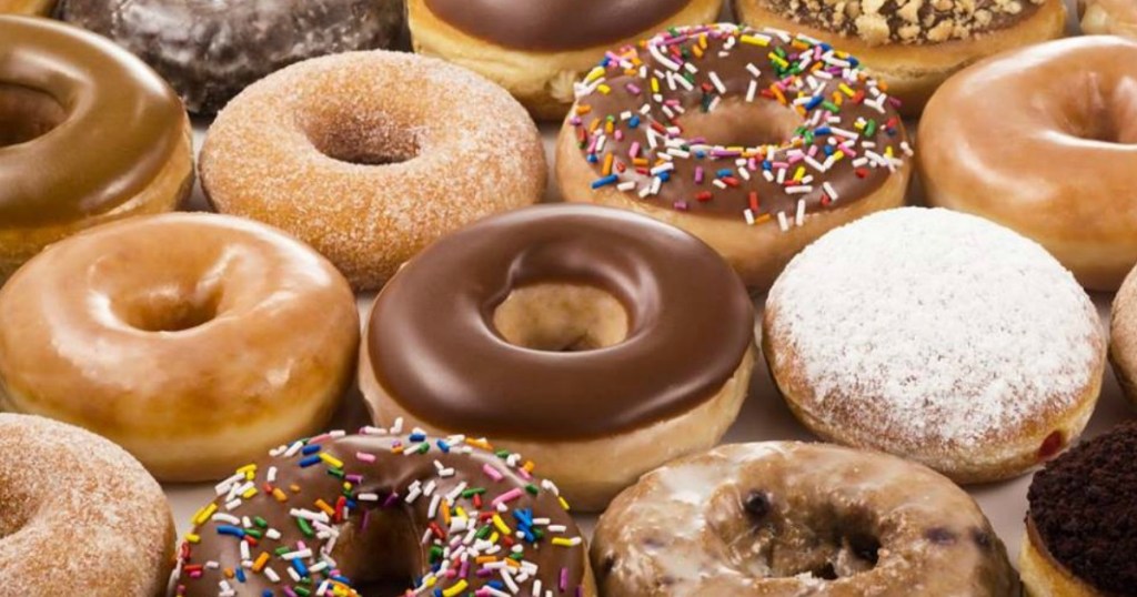assorted Krispy Kreme doughnuts