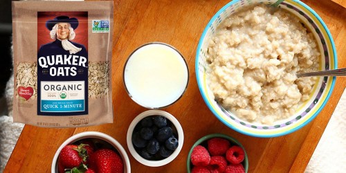 Amazon: FOUR Pack Quaker Oats Organic Oatmeal Resealable Bags ONLY $5.78 Shipped