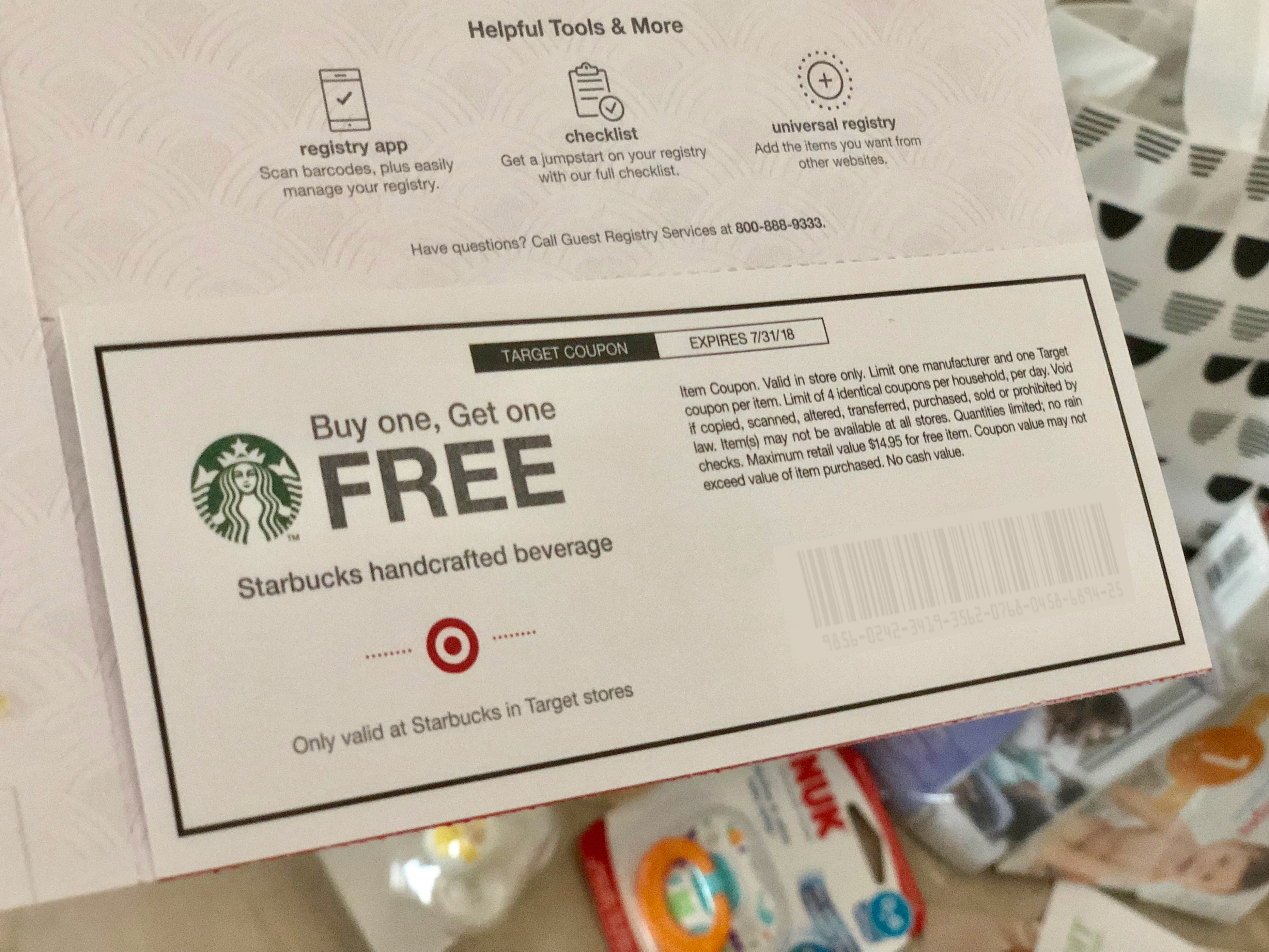 target baby registry bag with free gift coupons and samples - includes high value coupons