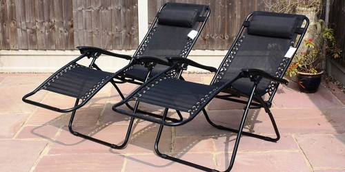 TWO Zero Gravity Lounge Chairs Only $39.99 Shipped – Just $20 Each