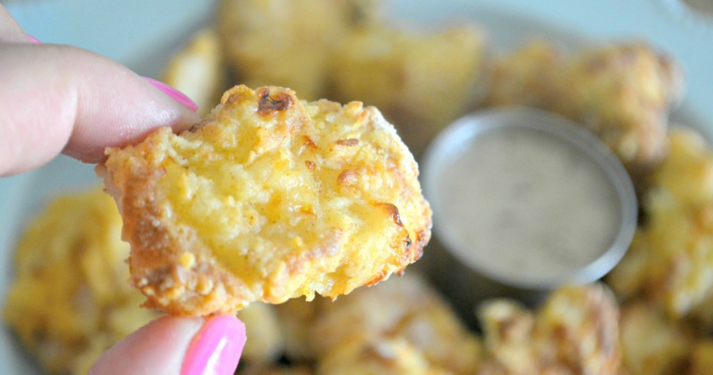 Woman holding Copycat Chick-fil-A Nugget