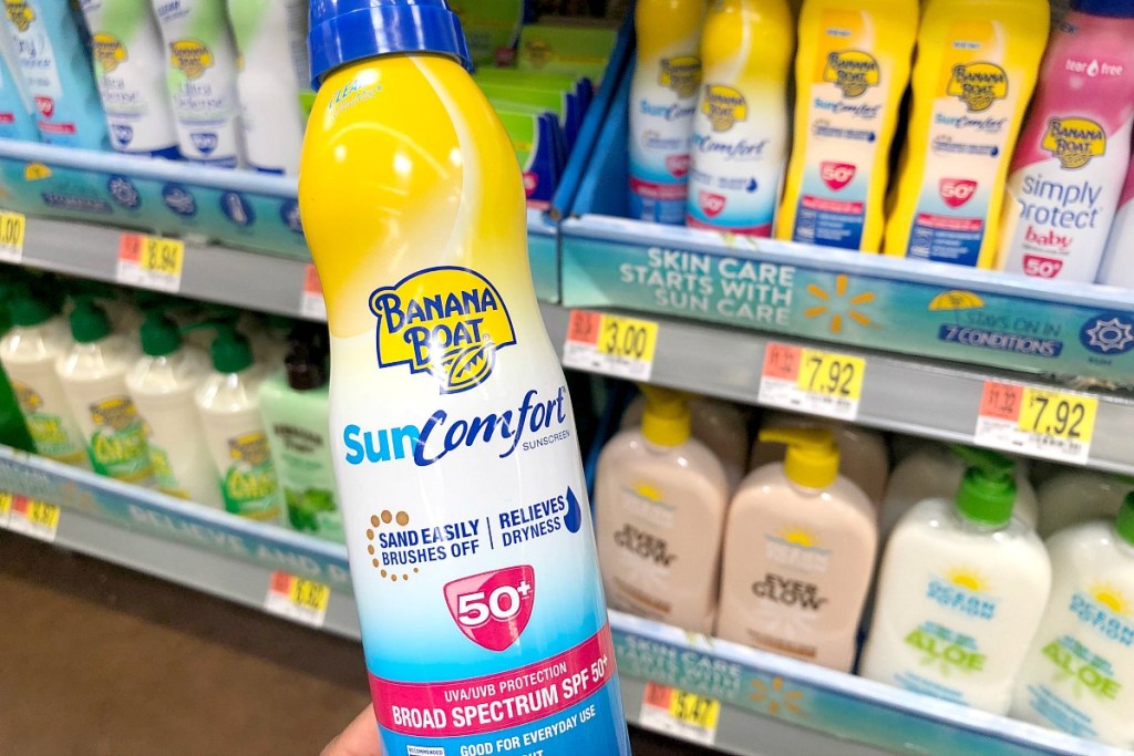 banana boat suncomfort spf 50 sunscreen spray at walmart hip2save