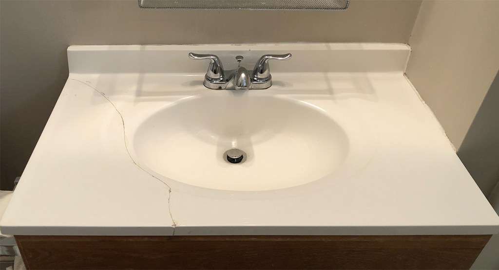 marble counter top DIY - clean sink well before starting