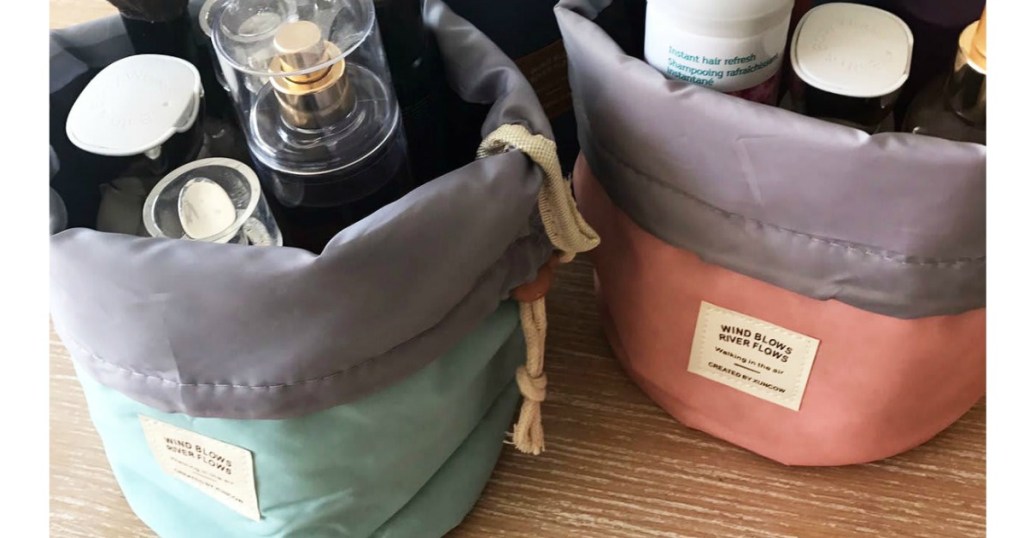 Cosmetic Bags full of cosmetics