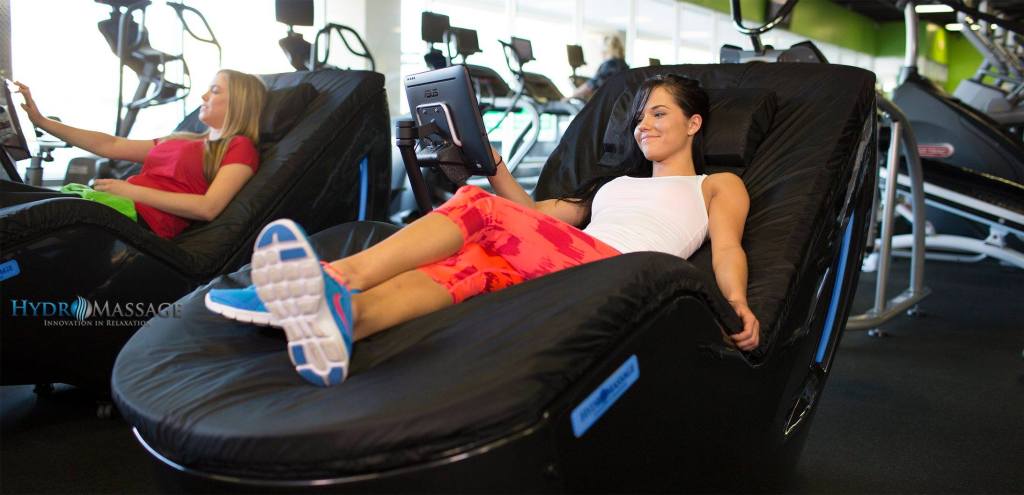 woman sitting in massage chair