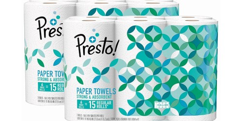 Amazon Prime: Presto Paper Towels HUGE 12 Pack Rolls ONLY $20.61 Shipped