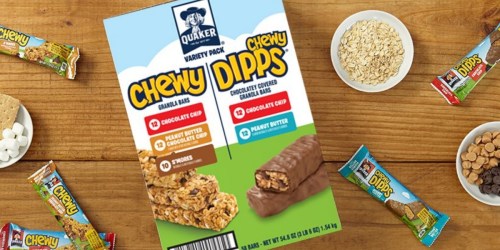 Amazon Prime: Quaker Chewy Granola & Dipps Bars 58-Count Variety Pack Only $7.87 Shipped & More