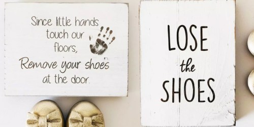 Remove Your Shoes Rustic Barn Wood Signs ONLY $12.99 Shipped