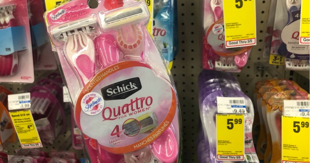 schick quattro for women 4-pack of pink disposable razors