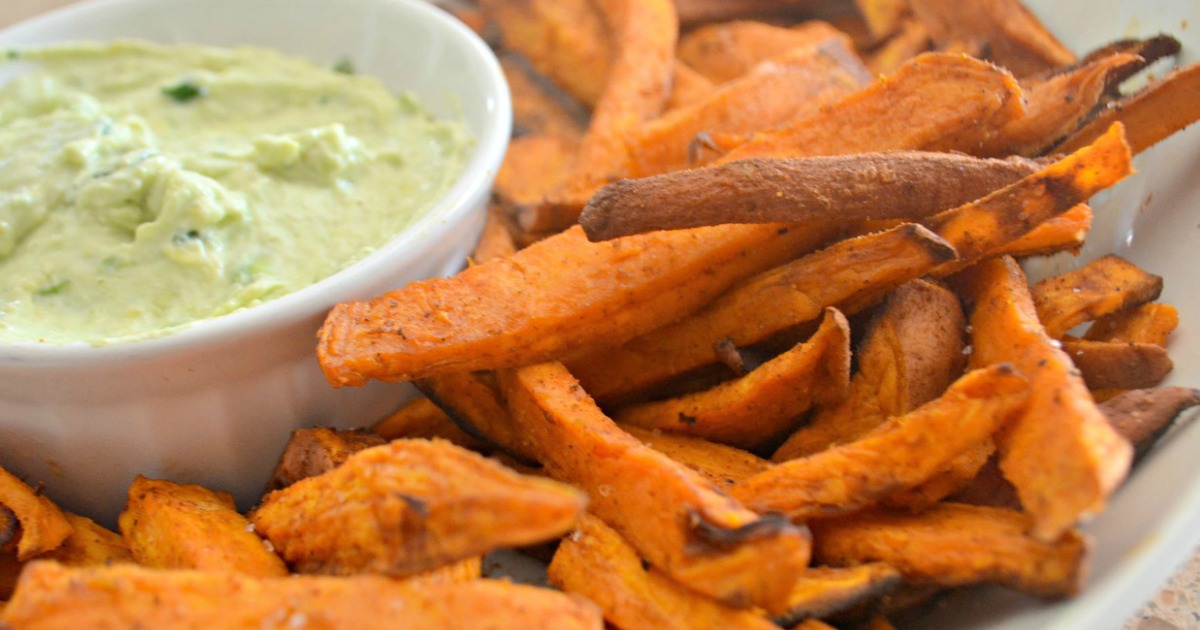 sweet potato fries and dipping sauce