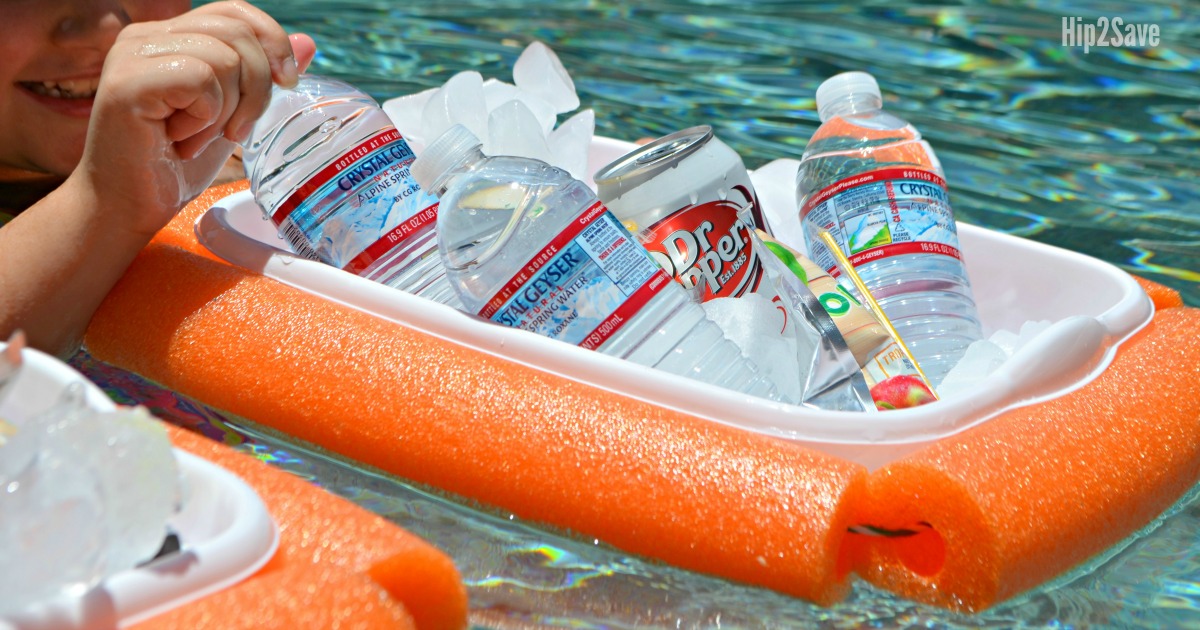 dollar tree pool supplies and fun hacks — floating cooler diy