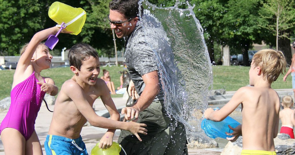 free summer activities for kids — water pads and pools