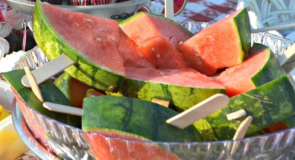 graduation party tips - freeze watermelon slices as popsicles