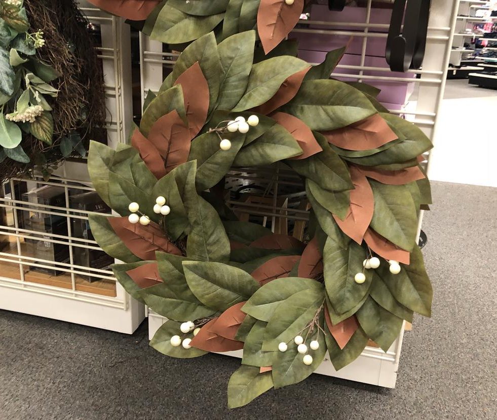 Kohl's carries one of the Magnolia Wreath frugal look-alikes