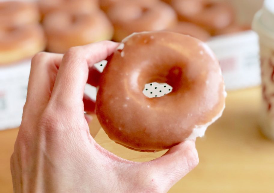 a Krispy Kreme doughnut