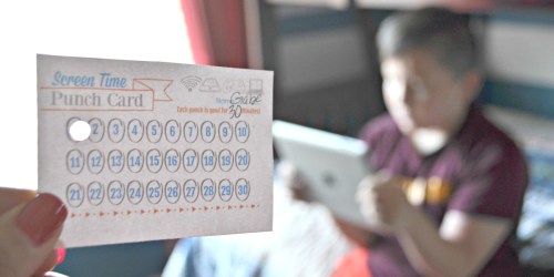 Free Printable Screen Time AND Reading Punch Cards for Kids