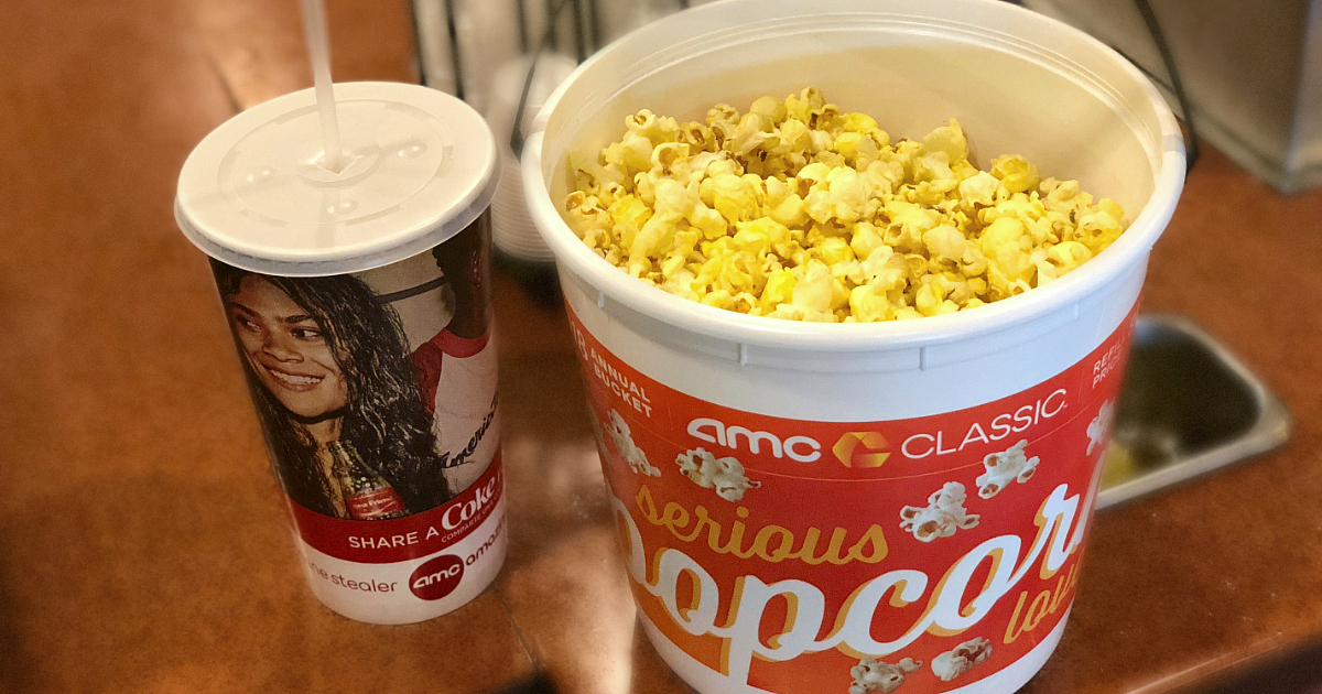 AMC drink and popcorn