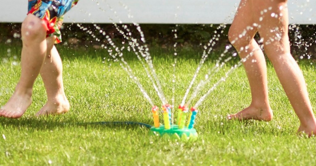 kids playing with melissa &amp; doug sunny patch in backyard