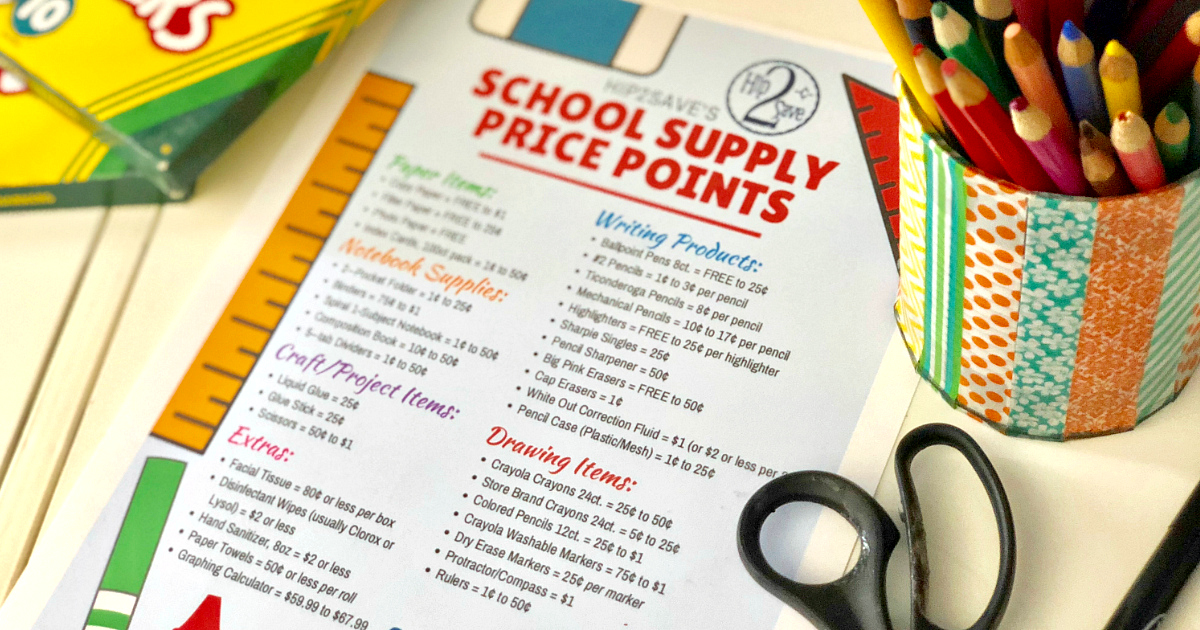 School Supply Price Points