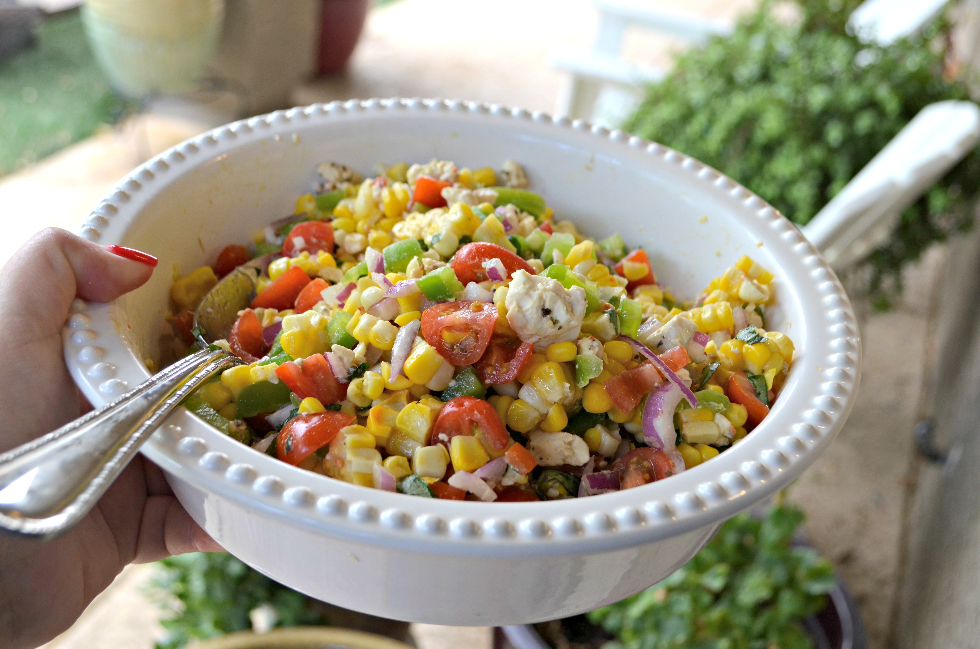 Easy Fresh Summer Corn Salad – close up