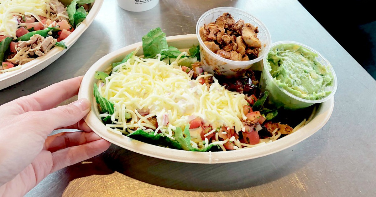 Chipotle bowl of food