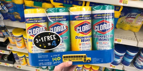 Clorox Disinfecting Wipes 4-Pack Possibly Only $5.58 at Walmart (Just $1.40 Per Canister)