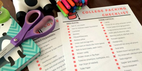 College Student Printable Packing Checklist: Moving Day Must-Haves