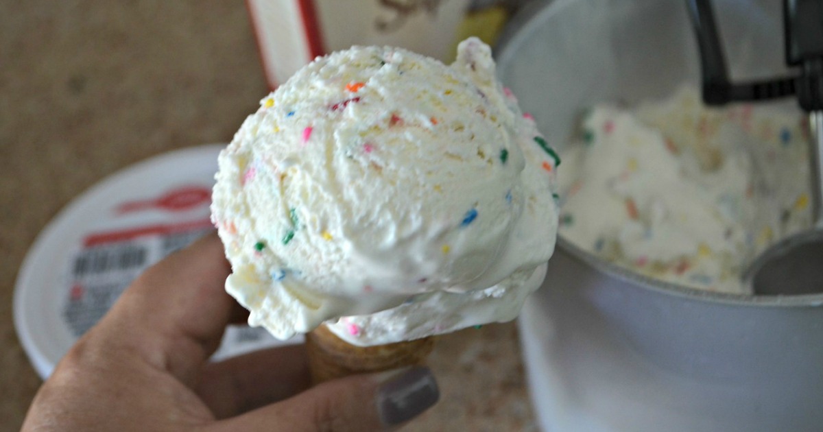 ice cream in a cone closeup