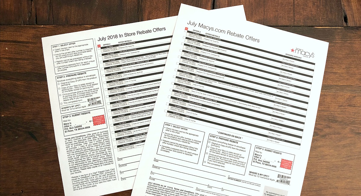 macy's shopping tips to save you money — july rebate offers printouts