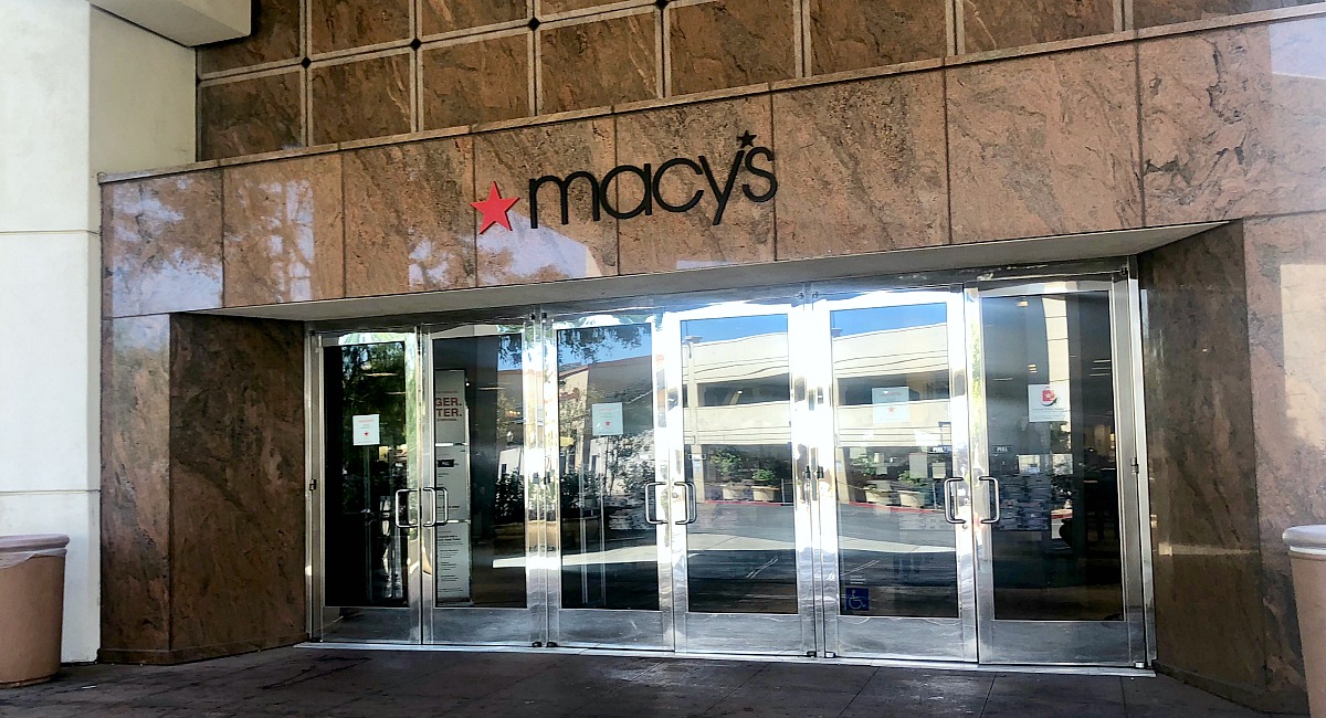 macy's shopping tips to save you money — front doors of a macy's store