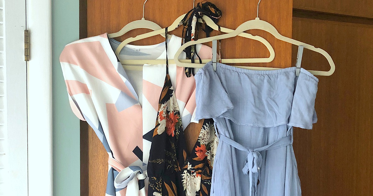 Shopping for clothing? Check out this amazon hack – dresses from amazon hanging up in front of closet