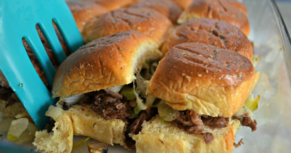 Game Winning Philly Cheesesteak Party Sliders